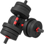 HOMCOM Set 2 Gantere cu 12 Discuri de 20 kg Total și Conector, Negru | Aosom Romania (A91-143V01BK)