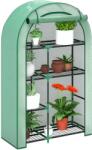 Outsunny Seră pentru Grădină cu 4 Niveluri, Ușă Batantă și 14 Catarame din Plastic, 100x45x160 cm, Verde | Aosom Romania (84H-222V00GN)