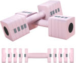 SPORTNOW Set 2 Gantere de 5 kg, Pătrate și Antiderapante cu Plăci Detașabile, din Oțel și ABS, 32x9x9 cm, Roz | Aosom Romania (A91-348V00PK)