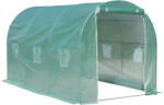 Outsunny Serra a Tunnel da Giardino Struttura in Acciaio con 6 Finestre e Porta Avvolgibili, 400x200x210cm verde 400x200x210cm (845-229V01)