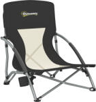 Outsunny Scaun de plajă pliabil, scaun camping pliabil ușor, husă de transport, suport pentru pahar, 58 x 55 x 62 cm, negru | Aosom Romania (A20-512V00BK)