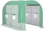 Outsunny Seră de Grădină Tunnel Suprafață Sol 6 m2 cadru Tubular consolidat Ușă cu fermoar 4 ferestre rulabile Verde | Aosom Romania (845-229V04GN)