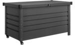 Outsunny Ladă 430L, Recipient Metalic cu Capac Blocabil, Roți, Mânere Laterale, Gri | Aosom Romania (84K-163V00GY)