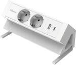 Fellowes Priza de incarcare Fellowes, Filex Power, cu prindere pe birou, 2 sloturi, tip F, alb 100137183