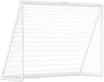 SPORTNOW Poartă de fotbal cu plasă stâlpi din PVC și țăruși pentru sol instalare rapidă 2, 4 x 1, 8 m alb | Aosom Romania (A62-039V01WT)