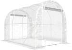 Outsunny Seră de Grădină Tip Tunel 2x3x2 m cu 2 Uși Rulabile, Seră pentru Legume, Flori și Fructe, cu 4 Bare Diagonale, Cadru din Oțel și Acoperiș PE, Transparentă | Aosom Romania (84H-443V00CR)