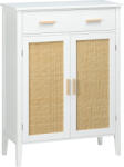 HomCom Mobilier pentru încălțăminte de depozitare cu 2 uși efect canelură sertar 80 x 35 x 110 cm alb | Aosom Romania (837-373V00WT) Pantofar