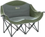 Outsunny Scaun pliabil 2 locuri scaun camping cu suport pentru băuturi geantă de transport până la 250 kg Verde | Aosom Romania (A20-509V00DG)