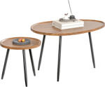 HomCom Set de 2 Măsuțe de Cafea Suprapunabile din Lemn și Metal | Aosom Romania (83B-372V00WN) Masa de cafea