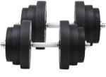 HOMCOM Set Haltere pentru Antrenament Acasă, Tuburi de Oțel și Plastic, Echipament Fitness, Negru | Aosom Romania (B1-0126)