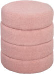 HOMCOM Scaun, rotund, fleece de teddy, până la 120 kg, Φ40x45 cm, Roz | Aosom Romania (838-460V00PK)