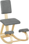 HOMCOM Scaun genunchi ergonomic, din lemn de mesteacăn, care permite o mișcare ușoară de leagăn, 51x84x93 cm, Gri | Aosom Romania (921-788V00GY)