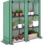 Outsunny Sera de grădină cu rafturi metalice la 3 nivele sera de balcon acoperire PE acoperiș înclinat 144 x 48 x 152 cm verde | Aosom Romania (84H-241V00GN)