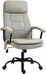 Vinsetto Scaun de birou cu funcție de masaj, scaun de gaming reglabil în înălțime cu funcție de masaj, scaun ergonomic de birou, scaun de masaj pentru coloana lombară cu senzație de in/out, Bej 63 x 70 x 112-1
