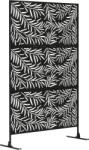 Outsunny Paravan Exterior cu 2 Picioare din Oțel, pentru Exterior și Grădină, 122x45x198 cm, Negru | Aosom Romania (844-610V00BK)