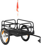 HomCom Remorcă de Transport pentru Bicicletă Demontabilă cu 2 Roți Reflectorizante și Steguleț Capacitate de 70L 125x64x53, 5 cm Negru | Aosom Romania (B71-054)