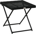 Outsunny Masuta pentru Gradina Pliabila din Ratan Sintetic si Otel, Masuta pentru Exterior Economie Spatiu 40x40x40cm, Negru (867-034V00BK) Masa de cafea