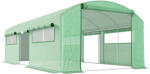 Outsunny Seră Tunel cu 3 Uși Rulante, 6 Ferestre, Țăruși și Frânghii, Seră de Grădină din Oțel Galvanizat, 6x3x2 m, Verde | Aosom Romania (84H-219V02GN)