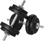 HOMCOM Set 2 Gantere Greutăți de 25 kg Total cu 12 Discuri din Oțel și Plastic, 43x18x7, 5 cm, Negru | Aosom Romania (A91-139V01)