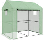 Outsunny Sera de Gradina 200x140x200cm cu Usa Rulanta Ferestre din Plasa Verde | Aosom Romania (845-939V00GN)