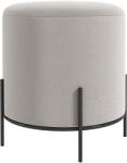 HOMCOM Pouf taburet pouf suport pentru picioare din catifea cu picioare din oțel pentru salon dormitor Ø 35 x 38 cm gri deschis | Aosom Romania (838-413V00LG)
