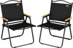 Outsunny Set 2 Scaune de Camping și Plajă Pliabile cu Cotiere, 54x59x78 cm, Negru | Aosom Romania (A20-317V01BK)