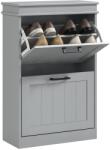 HomCom Mobilier pentru depozitare a pantofilor, 2 uși rabatabile, rafturi reglabile, pentru intrare, coridor, 54 x 24 x 82, 5 cm, gri | Aosom Romania (837-414V80GY) Pantofar