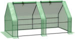 Outsunny Mini Seră Portabilă cu Uși Mari cu Fermoar și Acoperiș din PE pentru Protecție Împotriva Apei/UV, 180x90x90 cm, Verde | Aosom Romania (845-204V03GN)