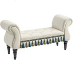 HOMCOM Bancă de Așteptare, Sitzbank, Design Vintage, până la 150 kg, 117x40x58 cm, Bej | Aosom Romania (831-305V00BG)