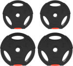 SPORTNOW Set Discuri de Greutăți cu Două Discuri de 5 kg și Două Discuri de 2, 5 kg, Negru | Aosom Romania (A91-364V00BK)