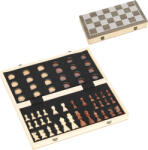 SPORTNOW Tablă de Șah Pliabilă pentru Șah și Dame cu Compartimente, din Lemn și Metal, 38.5x38.5x2.8 cm, Alb și Negru | Aosom Romania (A71-056V00WN)