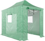 Outsunny Pop Up Seră aprox. 200x300x270 cm pliabilă din folie cu acoperiș în șarpantă, uși și ferestre cu fermoar | Aosom Romania (84H-536V00GN)
