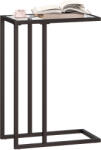 HOMCOM Măsuță de Cafea în Formă de C din Sticlă și Oțel, 46x25x63.5 cm, Negru | Aosom Romania (83B-322V00BK)