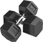HOMCOM Set Ganteră Hexagonală 2x15 kg din Cauciuc, Portabilă, pentru Sală sau Acasă | Aosom Romania (A91-021V01BK)