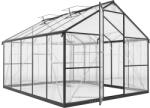 Outsunny Seră de grădină Outsunny din aluminiu și policarbonat, 7, 5㎡, cu ușă cu balamale, 2 ferestre reglabile, sistem de drenaj, anti-UV, 304x247x205cm, negru | Aosom Romania (84H-667V01BK)