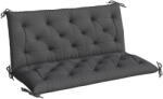 Outsunny Pernă pentru Bancă de Grădină sau pentru Balansoar de Grădină 120x110x12 cm de 2 Locuri cu 6 Șnururi de Fixare Negru | Aosom Romania (84B-140V00BK)