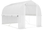 Outsunny Serra Polytunnel 3 x 2 x 2 m cu pereți laterali rabatabili, înveliș din plastic rezistent la UV și cadru din oțel, Alb | Aosom Romania (84H-217V00WT)