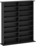 HOMCOM Mobilier Bibliotecă cu 16 Rafturi pentru 720 CD-uri din Lemn 106.5x24x123.7 cm Negru | Aosom Romania (836-602V00BK)