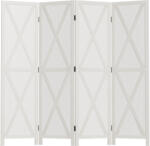 HomCom Paravan Interior cu 4 Panouri Pliabile din Lemn, 182x170 cm, Alb | Aosom Romania (830-347WT)