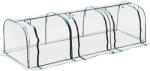 Outsunny Serra a Tunnel in PVC con 3 Porte Avvolgibili in Acciaio e PVC Trasparente, 350x100x80cm (845-234V01)