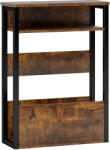 HOMCOM Măsuță de Living în Stil Industrial cu 2 Rafturi, Măsuță Laterală din Lemn și Metal, 46x18x58, 5 cm, Maro Rustic | Aosom Romania (83B-181V00RB)