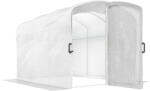 Outsunny Seră tunel de grădină 6m2, seră tunel 300x200x195cm folie PE 220 g/m2 margini prelungite 50 cm cu ușă alb | Aosom Romania (84H-010V00WT)