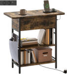 HomCom Măsuță de cafea măsuță de cafea cu stație de încărcare și buzunar de depozitare, 60 x 29, 8 x 58, 5 cm, brun rustic | Aosom Romania (83B-392V90RB) Masa de cafea