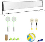 SPORTNOW Set complet de badminton, pickleball și volei, 3 în 1, jocuri sportive în aer liber cu filet reglabil | Aosom Romania (A95-009V00BK)