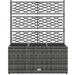 Outsunny Jardinieră de Gradină Autoportantă, Pat de Flori pentru Plante Cățărătoare, Design Modern, 84x30x107cm, Gri Deschis | Aosom Romania (867-186V00GG)
