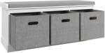 HomCom Pantofar tip Băncuţă cu 3 Sertare și Şezut din Lemn, 105x35x47 cm, Alb | Aosom Romania (837-453V70WT) Pantofar