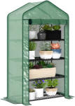 Outsunny Seră de Grădină Balcon cu Rafturi 4 Nivele 90L x 49l x 160H cm Oțel galvanizat folie Detasabila PE Densitate înaltă Verde | Aosom Romania (845-936V00GN)