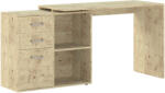 HomCom Birou de Colț pentru PC cu 2 Sertare și Rafturi Deschise, Birou de Colț în Formă de L, 117x83, 5x76 cm, Lemn Natural | Aosom Romania (920-037V00ND)