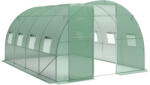 Outsunny Seră tunel pentru grădină 12 m2, seră tunel 295x400x200 cm ușă și 8 ferestre, husă PE 140 g/m2 verde | Aosom Romania (84H-480V01GN)