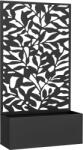 Outsunny Ghiveci cu spallier pentru plante cățărătoare din oțel, montare pe perete sau pe podea, 61x23x113 cm, negru | Aosom Romania (84H-173V00BK)